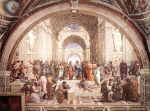 Quadro "A escola de Atenas" de Rafael