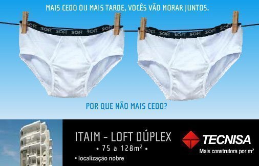 Veja como a criatividade pode fazer a diferença na propaganda! Anúncio de construtora voltado para homossexuais