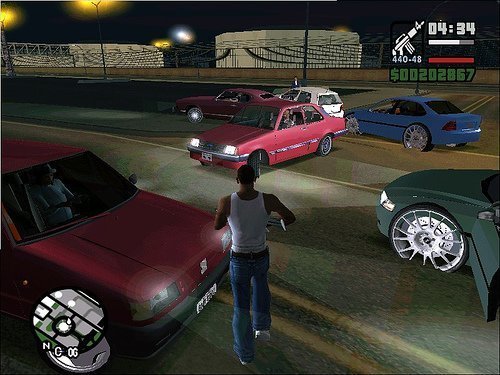 Vários carros nacionais no GTA San Andreas