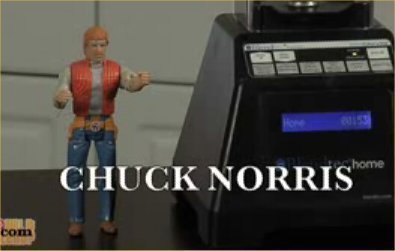 Boneco do Chuck Norris triturado em liquidificador