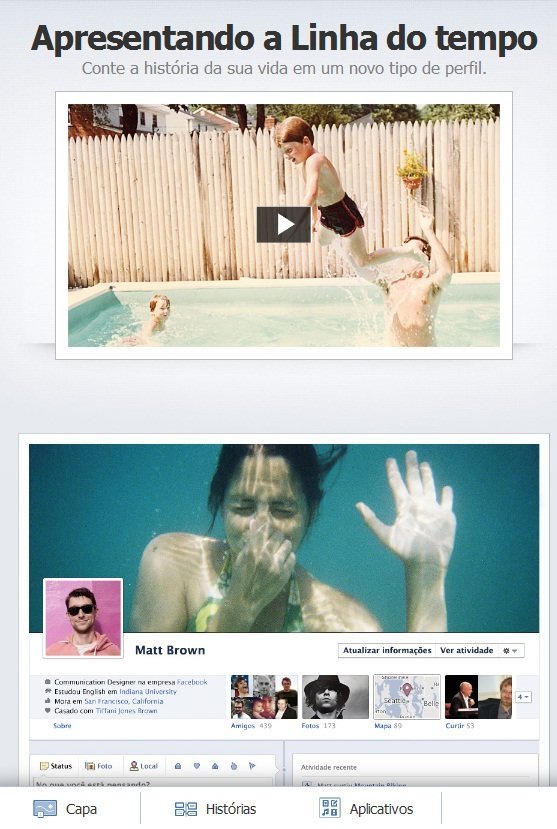Linha do tempo no Facebook