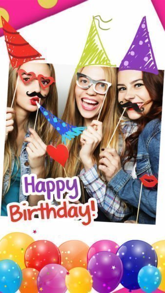 Cartão de aniversário com fotos